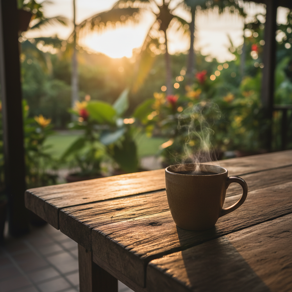 Steamy coffee
